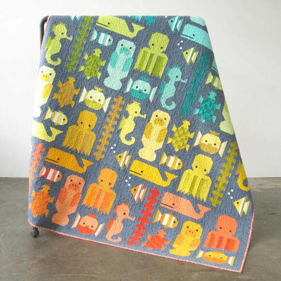 Awesome Ocean Quilt Kit by Elizabeth Hartman for Robert Kaufman - Picture 1 of 3